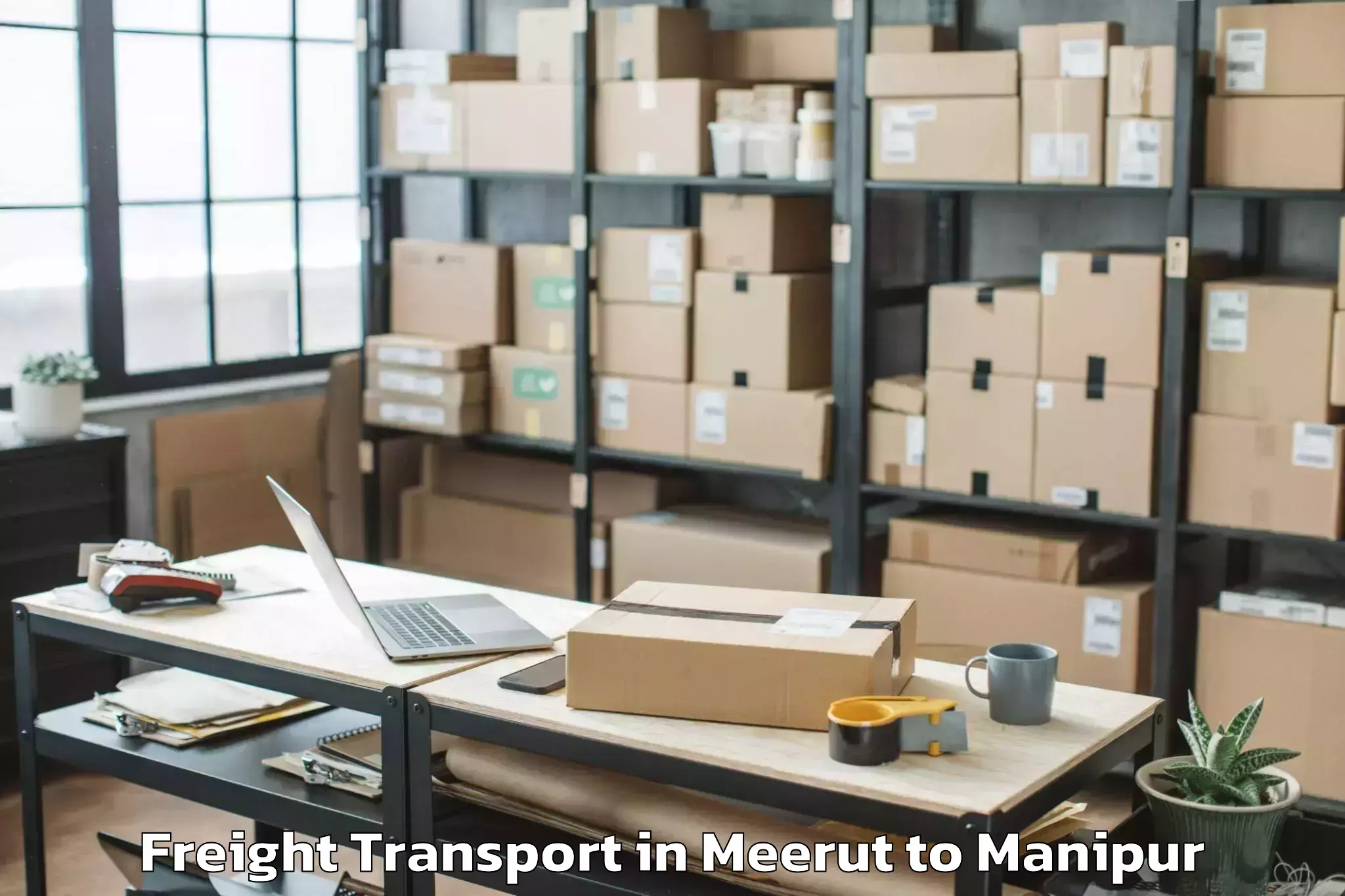 Easy Meerut to Lamshang Freight Transport Booking